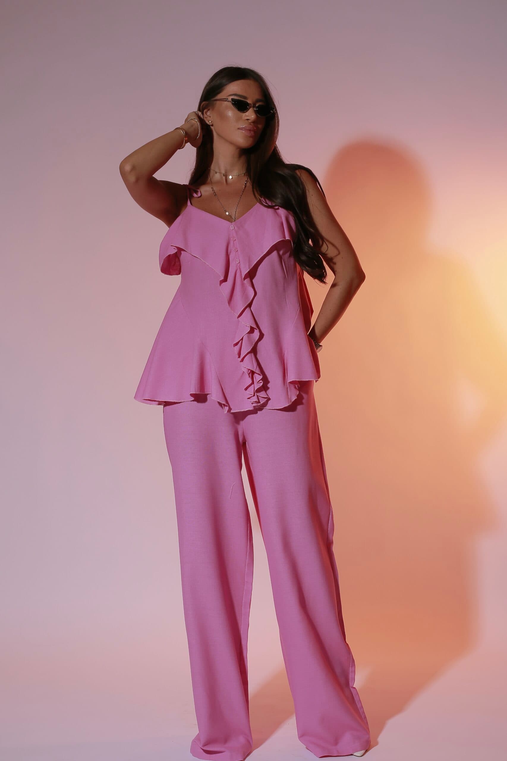 Costum Linen Pink Wales — imagine 3