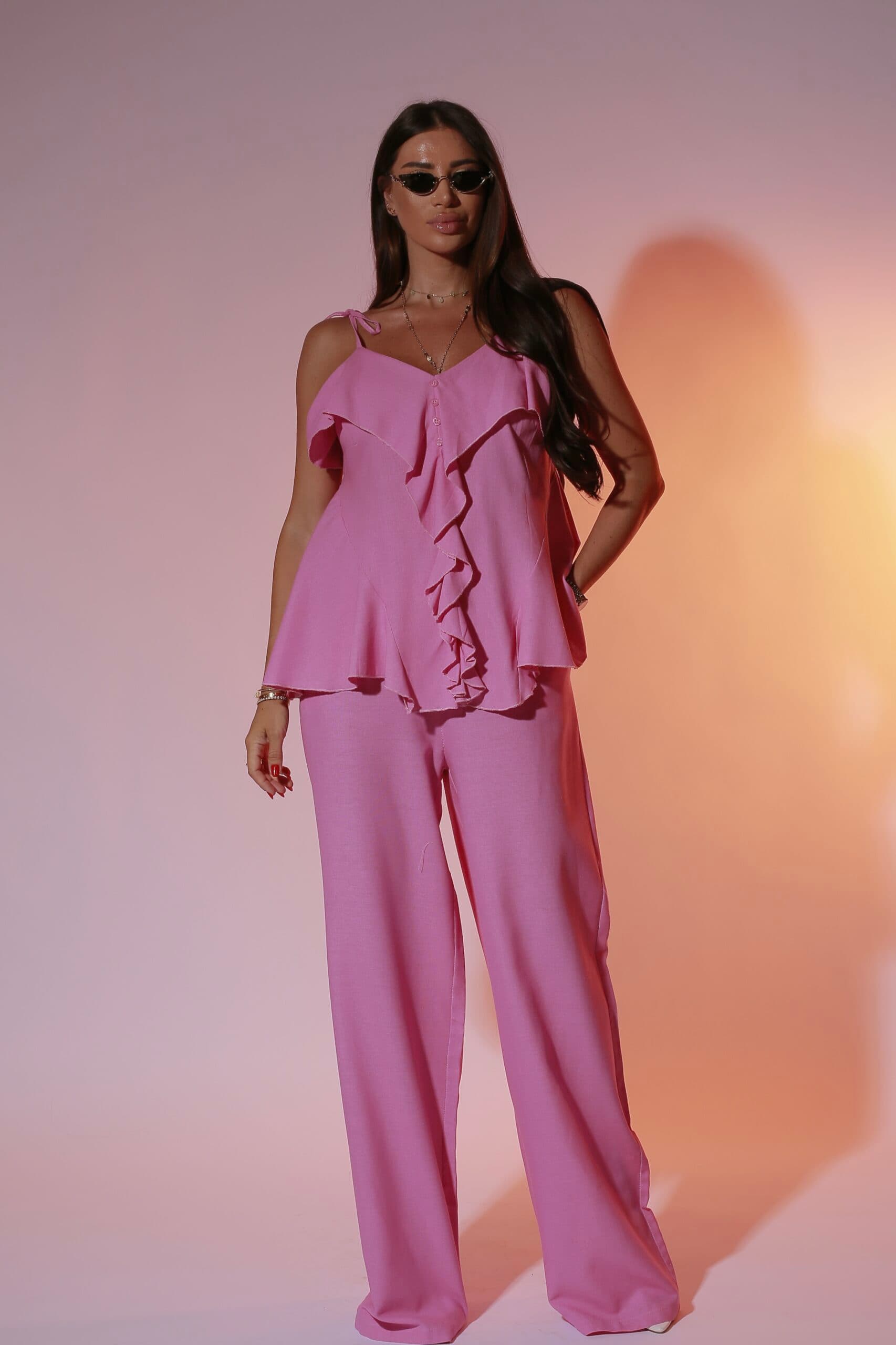 Costum Linen Pink Wales — imagine 5