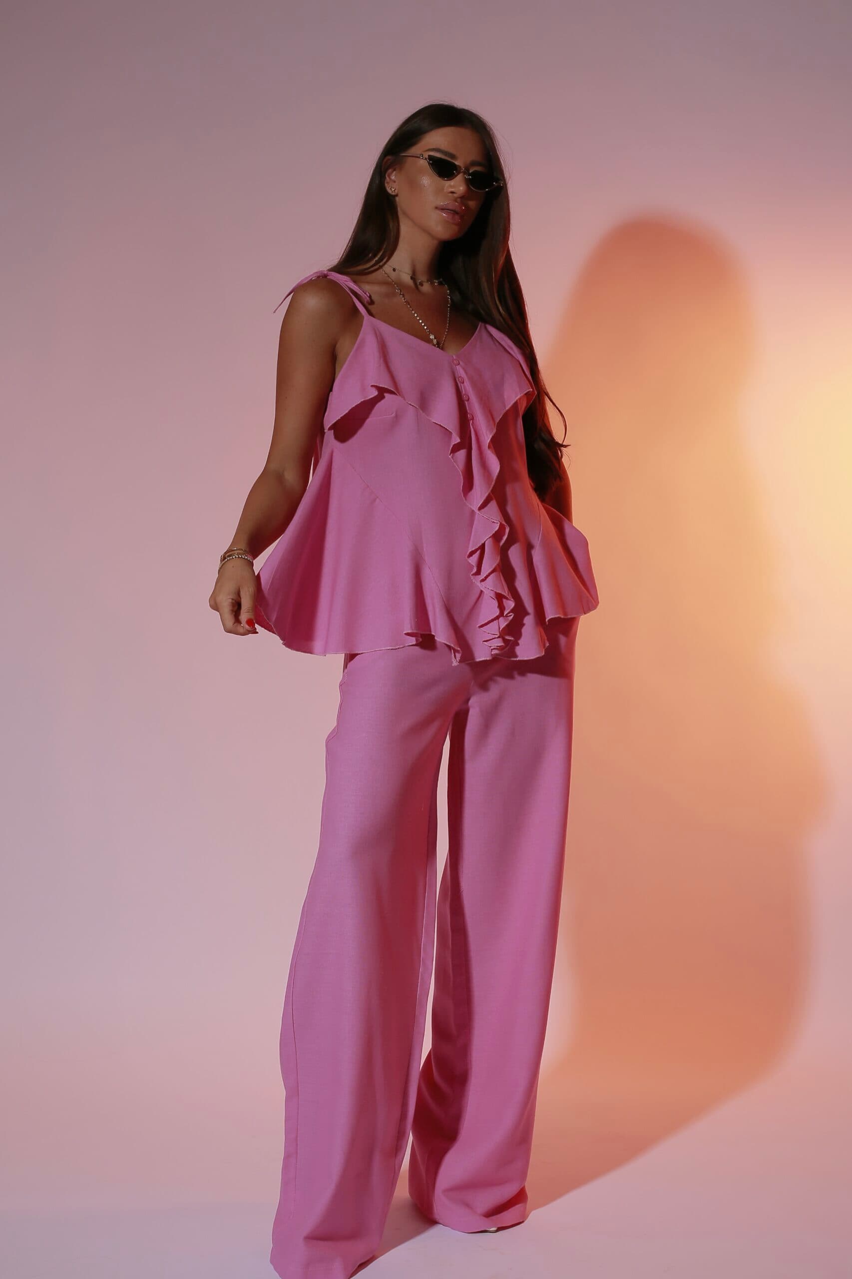Costum Linen Pink Wales — imagine 1