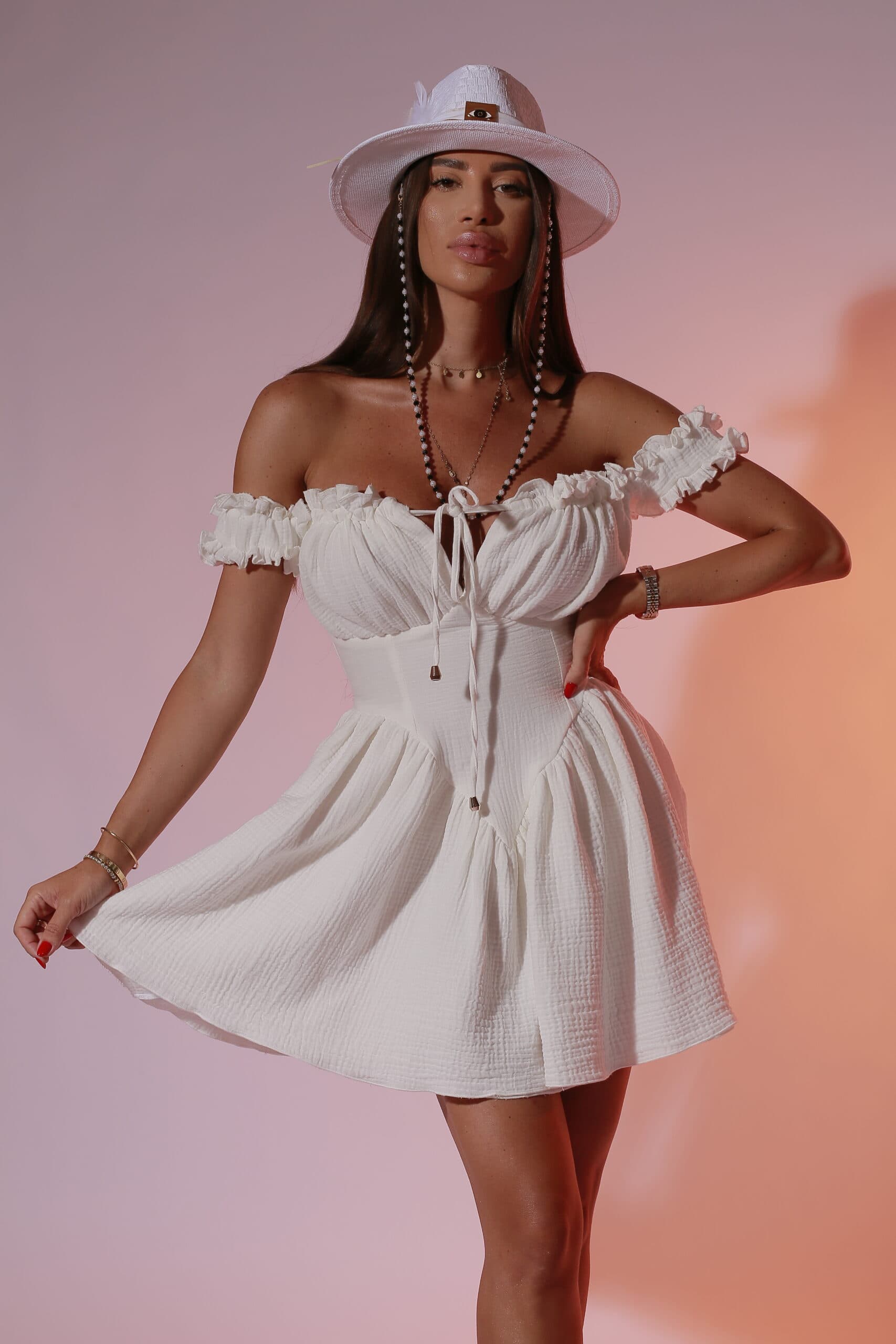 Rochie Muselin White — imagine 5