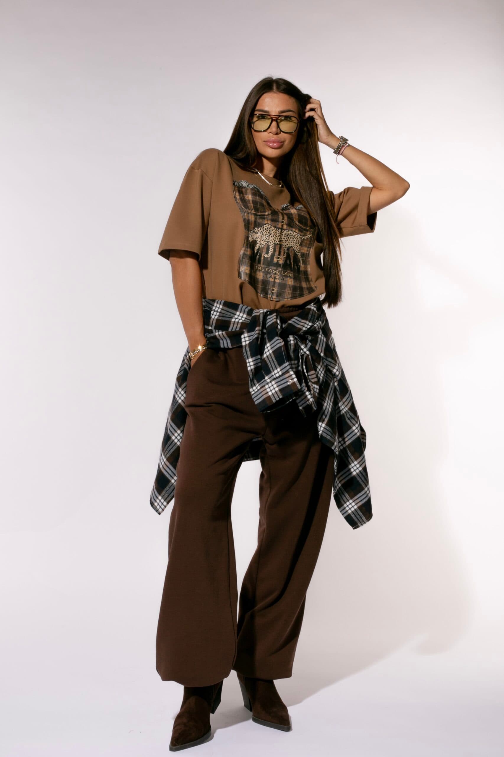 Pantalon Boyfriend Brown — imagine 1